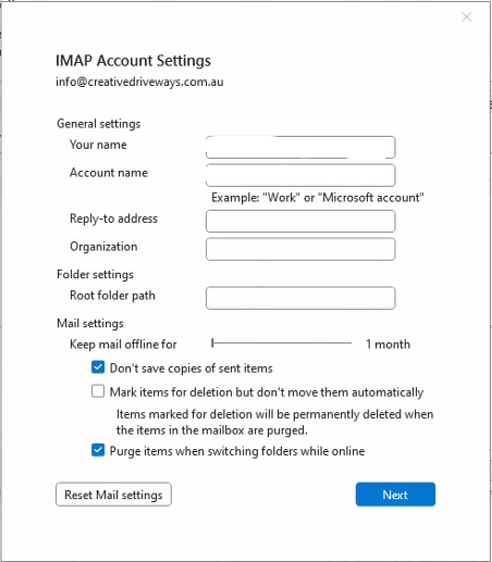 Imap Settings4